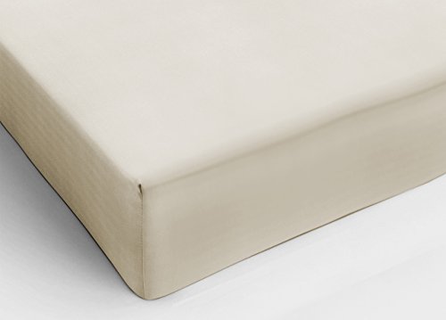 BIANCHERIAWEB Spannbettlaken für Doppelbett, Flanell-Baumwolle, Beige, 100% Made in Italy, geeignet für Doppelbett 180 x 200 cm, maschinenwaschbar von BIANCHERIAWEB