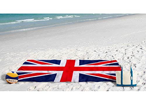 BIANCHERIAWEB Strandtuch, 80 x 160 cm, Bedruckt, Motiv UK-Flagge, Frottee, für Strand oder Pool von BIANCHERIAWEB