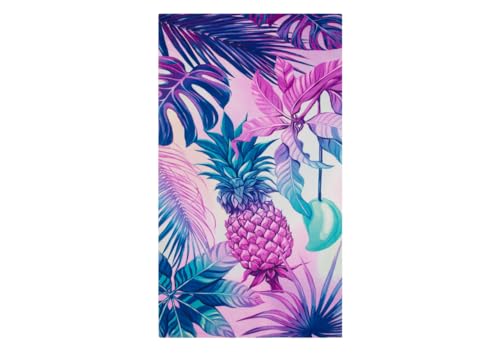 BIANCHERIAWEB Strandtuch groß 100 x 180 cm Frottee Strand Pool Maui Ananas Violet D12 von BIANCHERIAWEB