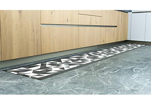 BIANCHERIAWEB Küchenläufer, rutschfest, Jacquard-Stoff, Origami, Grau, 57 x 600 cm von BIANCHERIAWEB