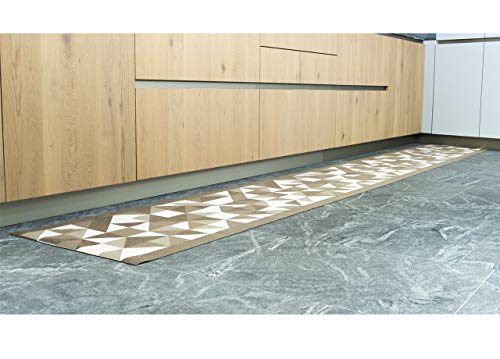 BIANCHERIAWEB Küchenläufer, rutschfest, Jacquard-Stoff, Origami-Design, Taupe, 57 x 230 cm von BIANCHERIAWEB