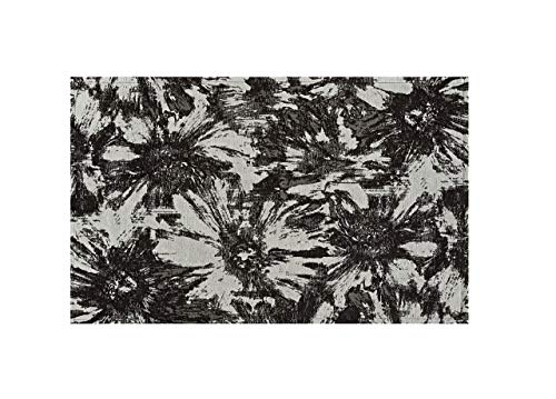 BIANCHERIAWEB Teppich für Wohnzimmer, Velours, rutschfest, Motiv Blume, Farbe Schwarz von BIANCHERIAWEB