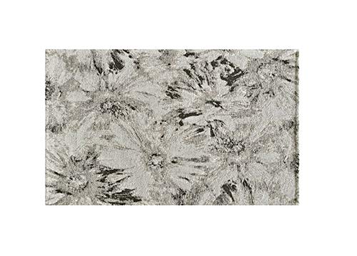 BIANCHERIAWEB Teppich für Wohnzimmer, Velours, rutschfest, Motiv Blume, Farbe Silber von BIANCHERIAWEB