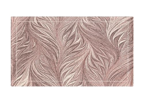 BIANCHERIAWEB Teppich für Wohnzimmer, rutschfest, Bettvorleger für Schlafzimmer, Design Dallas by Suardi, 65 x 110 (Set 2), Rosa von BIANCHERIAWEB