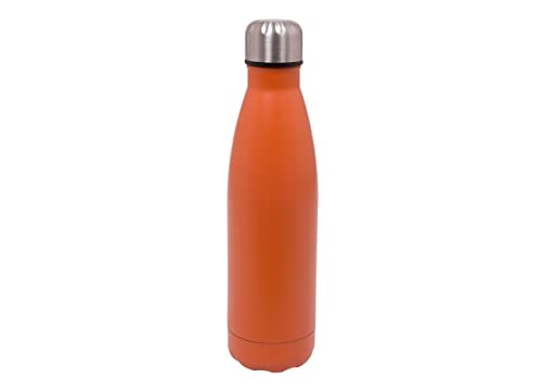 BIANCHERIAWEB Thermosflasche, 500 ml, Wasserflasche, Thermoskanne, Kaffee und heiße Getränke aus Stahl, einfarbig, doppellagig, Orange von BIANCHERIAWEB