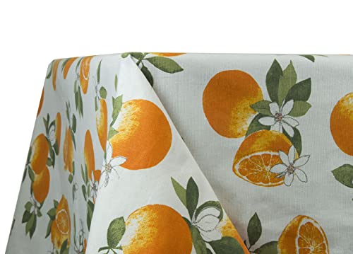 BIANCHERIAWEB Orange gemusterte Küche und Wohnzimmer, hergestellt in Italien, Tischdecke aus 100% Baumwolle, 90 x 90 cm von BIANCHERIAWEB