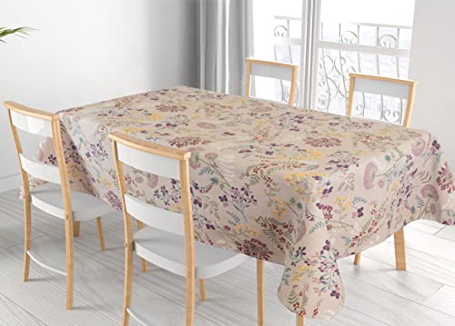 BIANCHERIAWEB Tischdecke für Wohnzimmer/Küche aus Stoff Miros Made in Italy, Design Blumen Vicky 140 x 140 cm von BIANCHERIAWEB