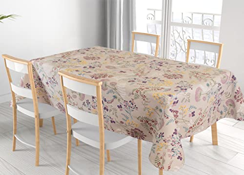 BIANCHERIAWEB Tischdecke für Wohnzimmer/Küche aus Stoff Miros Made in Italy Design Blumen Vicky von BIANCHERIAWEB