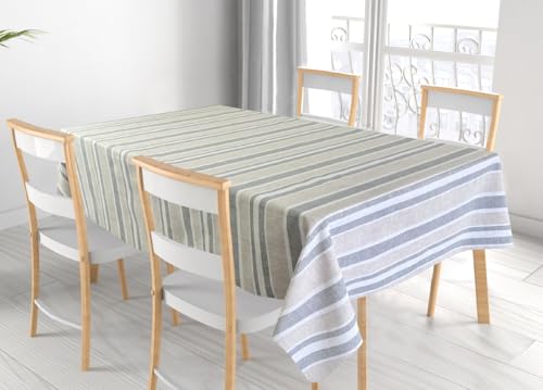 BIANCHERIAWEB Tischdecke für Wohnzimmer Küche aus Miros Baumwollmischung Made in Italy Leinwand RP 140 x 240 Grau von BIANCHERIAWEB