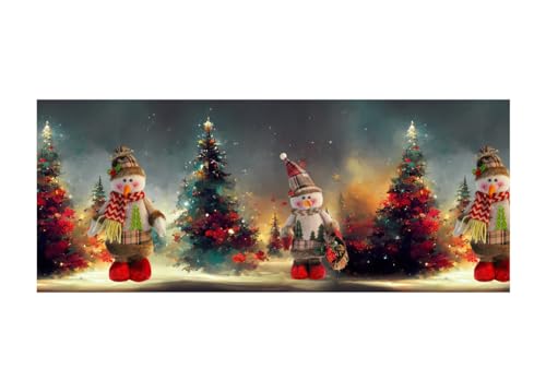 BIANCHERIAWEB Weihnachtsteppich Läufer Küche rutschfest Unterschrank Digital Schneemann Baum 50 x 90 cm Schneemann Baum von BIANCHERIAWEB