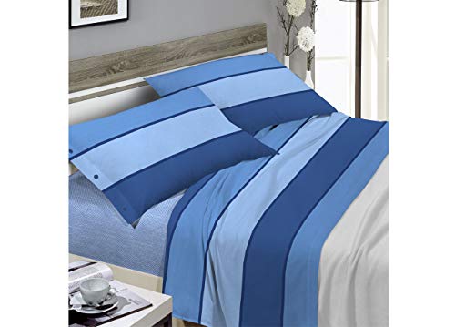 BIANCHERIAWEB Bettwäsche Web aus 100% Baumwolle, Bettwäsche für Einzelbett, Muster: Blau von BIANCHERIAWEB
