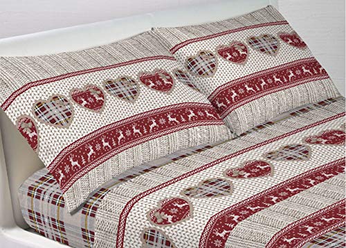 BIANCHERIAWEB Web Linen Set aus 100% Baumwolle, Bettlaken 1 und eine Hälfte, Valpusteria Design von BIANCHERIAWEB
