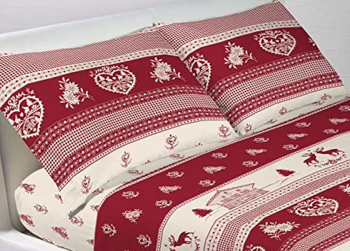 BIANCHERIAWEB Web Linen Bettwäsche-Set, 100% Baumwolle, Maxi-Doppelbett, Tirol-Design von BIANCHERIAWEB