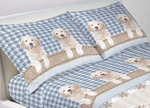 BIANCHERIAWEB Web Linen Set aus 100% Baumwolle, Einzelbettwäsche, Fancy Dogs VAR. 19 von BIANCHERIAWEB