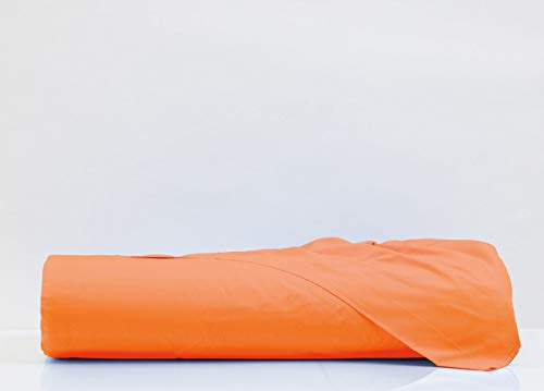 Biancheria Web Bettwäsche aus 100% Baumwolle, für Doppelbett, einfarbig, Orange von BIANCHERIAWEB