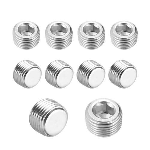 10 Pack 1/16 1/8 1/4 3/8 1/2 3/4 1 BSPT NPT Male Thread Hex Socket Allen Pipe Stainless Steel SS304 BIANMTSW(NPT,3/4'') von BIANMTSW