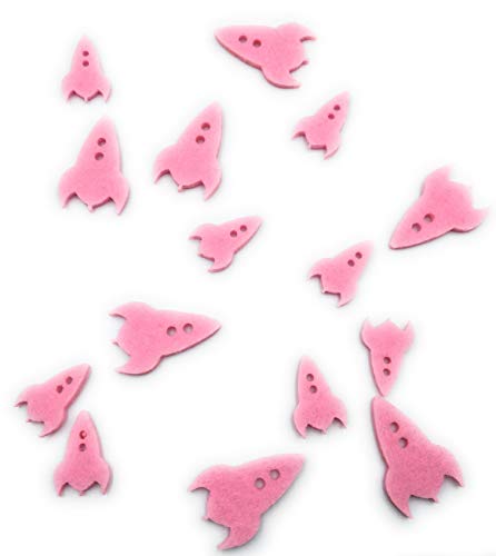 BIASTO Streu-Deko Rakete aus Filz - für eine perfekte Tischdekoration zu Kindergeburtstagen und zu weiteren Anlässen (rosa) von BIASTO