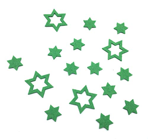 BIASTO Streu-Deko Sterne (in Zwei Größen) aus Filz - für eine perfekte Tischdekoration und als Bastelbedarf (grün) von BIASTO