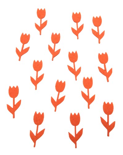 BIASTO Streu-Deko Tulpen aus Filz - für eine perfekte Tischdekoration und als Bastelbedarf (orange) von BIASTO