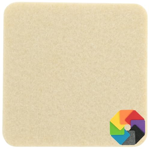 Design Filz Untersetzer eckig - 10x10cm in Muschel für Glas, Getränke, Bar, Tasse, Vase von BIASTO