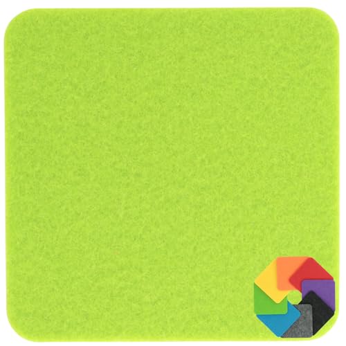 Design Filz Untersetzer eckig - 10x10cm in Pistazie für Glas, Getränke, Bar, Tasse, Vase von BIASTO
