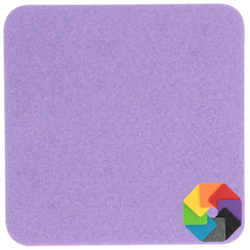 Design Filz Untersetzer eckig - 15x15cm in Lavendel für Glas, Getränke, Bar, Tasse, Vase von BIASTO
