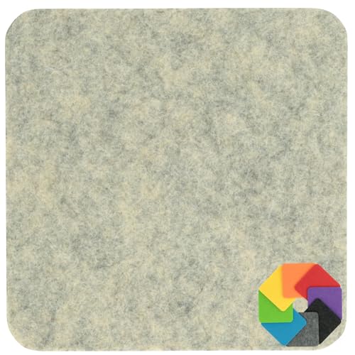 Design Filz Untersetzer eckig - 25x25cm in Muschel meliert für Glas, Getränke, Bar, Tasse, Vase von BIASTO