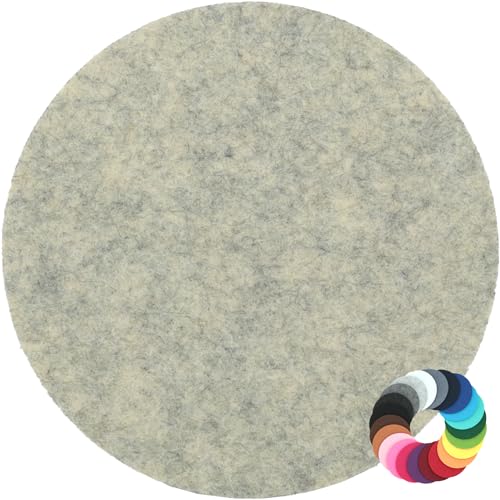 Design Filz Untersetzer rund Durchmesser 10cm, Muschel meliert (HF042) für Glas, Getränke, Bar, Tasse, Vase von BIASTO