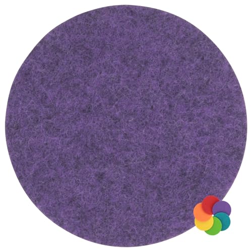 Filz Untersetzer & Platzset - Stärke: ca. 3mm - 100% Polyester - Made-in-Germany - Farbe/Größe: lila-meliert - HF056 25 cm von BIASTO