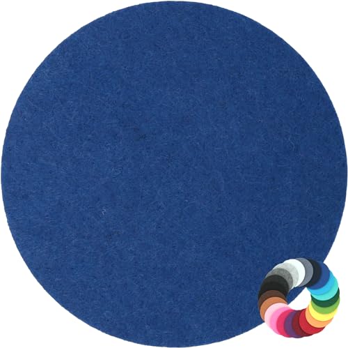 Rundes Platzset Filzuntersetzer in 35cm, Royalblau (HF007) für Gläser, Essen, Tischdeko von BIASTO