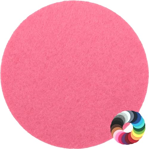 Rundes Platzset Filzuntersetzer in 35cm, pink (HF005) für Gläser, Essen, Tischdeko von BIASTO