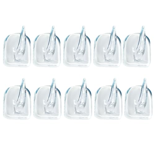 10 Stück Selbstklebende Haken Extra Stark,Klebehaken Transparent Kleiderhaken Wandhaken Selbstklebend Adhesive Hooks Wall Hook Klein Plastik Handtuchhaken ohne Bohren zum Kleben,für Badezimmer Wand von BIBITI