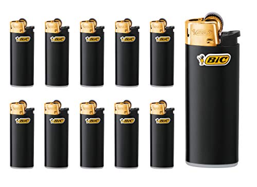 BIC Feuerzeug Reibrad Mini J25, schwarz/Gold (Bic Mini 25 Stück) von BIC + sunmondo