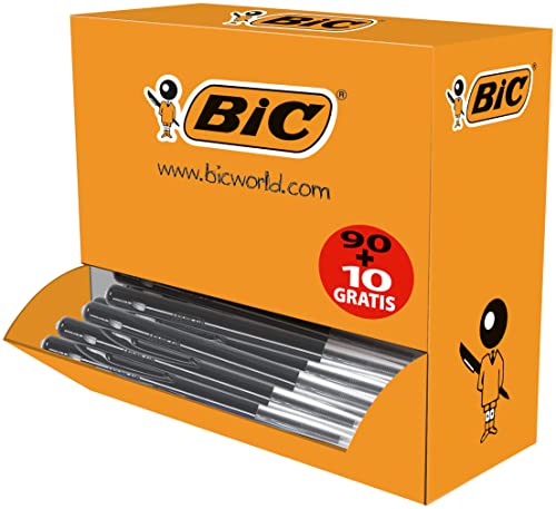 BIC 942917 Deutschland Kugelschreiber M10, 0.4 mm, Value Pack 100 Stück, schwarz von BIC