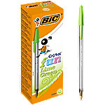 BIC Cristal Fun Kugelschreiber Grün Breit 0.6 mm 20 Stück von BIC