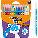 BIC Kids Magic Filzstifte Colour & Erase Farbig sortiert 12 Stück von BIC