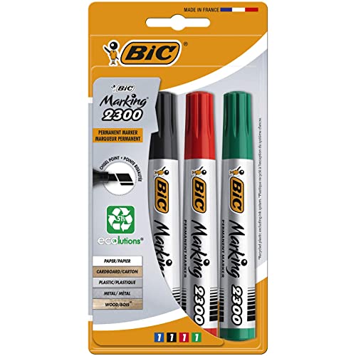 BIC Marking 2300 ECOlutions Öko Permanent Marker mit Keilspitze - verschiedenen Farben, 4er Pack BIC Marking 2300 ECOlutions Öko Permanent Marker mit Keilspitze - verschiedenen Farben, 4er Pack von BIC