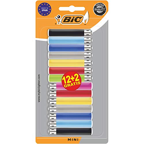 BIC Mini Flint Feuerzeuge, färblich Sortiert, 14er Pack von BIC