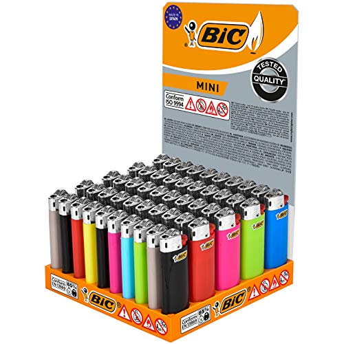 BIC Mini Flint - Feuerzeuge in verschiedenen Farben, Tablett mit 50 Stück von BIC