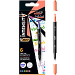 BIC Intensity Dual Textmarker Pastel Mehrfarbig Filzspitze 0.8 mm 6 Stück von BIC