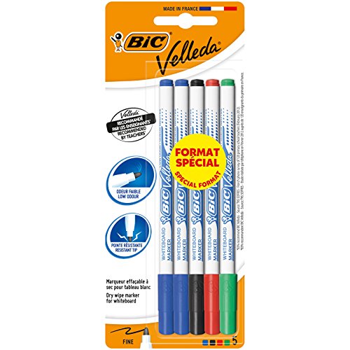 BIC Whiteboardmarker, 5 Stück 5 Schwarz/Blau/Rot/Grün von BIC