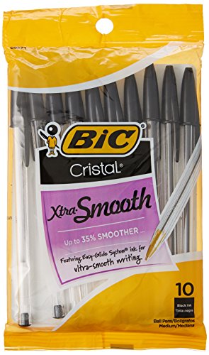 BIC Cristal Stic Kugelschreiber, Medium, Schwarz, 2 Stück von BIC