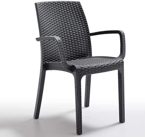 Bica Verona Stuhl mit Armlehnen, Graphit, Gartenstuhl, Wetterfest Bica Verona Stuhl mit Armlehnen, Graphit, Gartenstuhl, Wetterfest von BICA