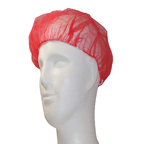 100 Stück Baretthauben aus PP-Vlies, 53 cm, rot, im Polybeutel, (Schwesternhauben Kopfhauben Hygiene Vlieshauben Einmalhauben Baretthauben) - Marke: BICAP von BICAP