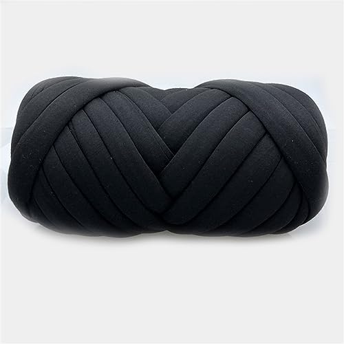 BICI Grob Gestrickte Kuscheldecke Roving Garn Zum Handstricken Häkeln Sperrige Armstricken Wolle Chunky Knit Yarn Garn Häkeln Crochet Grobstrickgarn Armstrickgarn (Schwarz,1000g) von BICI