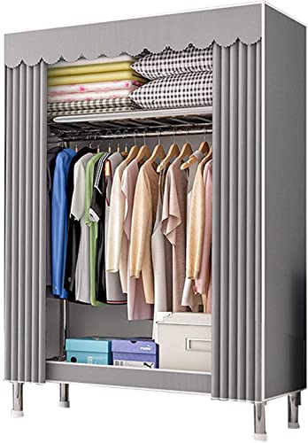BICIBO Kleiderschrank Tragbarer Kleiderschrank aus Segeltuch mit Kleiderstange,Regalen,Stoff-Kleiderschrank-Aufbewahrungsorganisator für Schlafzimmer,Wohnzimmer,84 x 46 x 173 cm von BICIBO