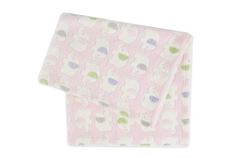 Krabbeldecke Bieco Babydecke Mädchen Rosa Elefanten Kuscheldecke Baby Blanket, BIECO von BIECO