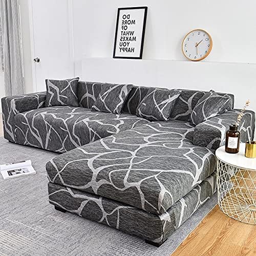 Ecksofabezüge, 1/2/3/4-Sitzer Couch, Schonbezüge, elastisch, für L-Form Sofa müssen 2 Stück bestellt werden, (C, 4-Sitzer (235–300 cm) 1 Stk.) von BIEGMAI