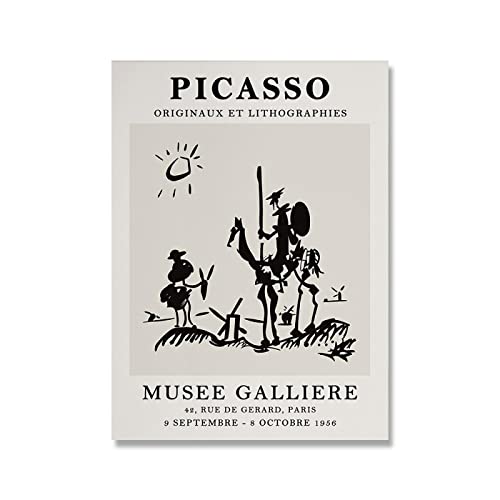 BIEMBI Pablo Picasso Don Quijote Skizze - Don Quijote Druck, Don Quijote Poster, druckbare Wandkunst, Line Art Print, Pablo Picasso 40x60cm Rahmenlos von BIEMBI