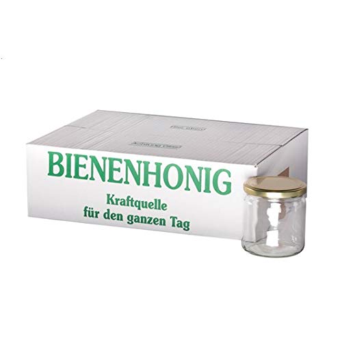 BIENEN SCHMIDT 60x Twist Off Honigglas Schraubglas 500g Imkerhonig Rundglas mit Deckel Gold Gläser für Honig 82mm Sturzglas Einmachglas Einweckglas Marmeladenglas von BIENEN SCHMIDT